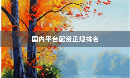 国内平台配资正规排名
